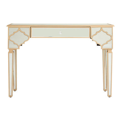 Mirrored Glass Console Table with Gold Finish, Grazia
