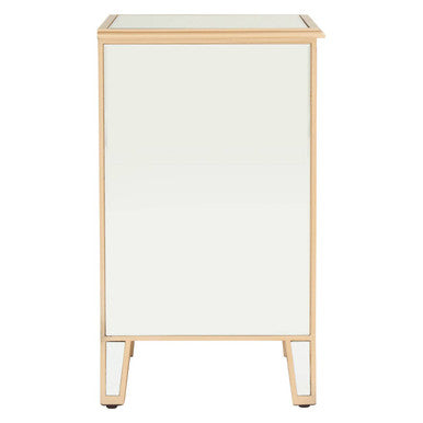 Mirrored Glass Side Table with Arabesque Detail in Gold Finish, Grazia