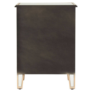Mirrored Glass Side Table with Arabesque Detail in Gold Finish, Grazia