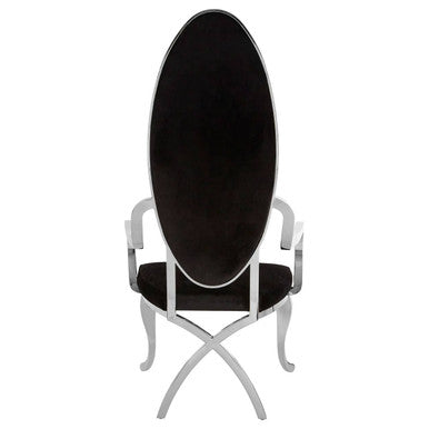 Novara Silver Velvet Chair with Button Tufting