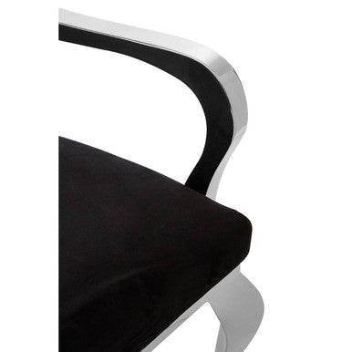 Novara Silver Velvet Chair with Button Tufting