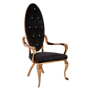 Novara Black Velvet Chair with Button Tufting