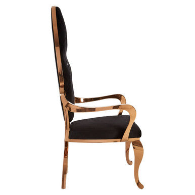 Novara Black Velvet Chair with Button Tufting