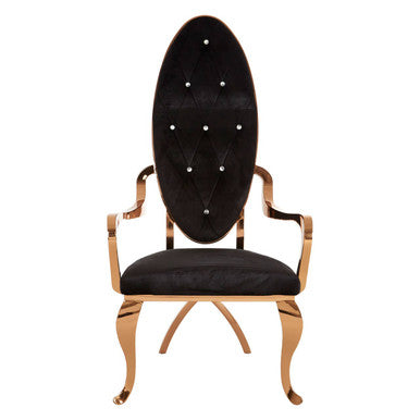 Novara Black Velvet Chair with Button Tufting