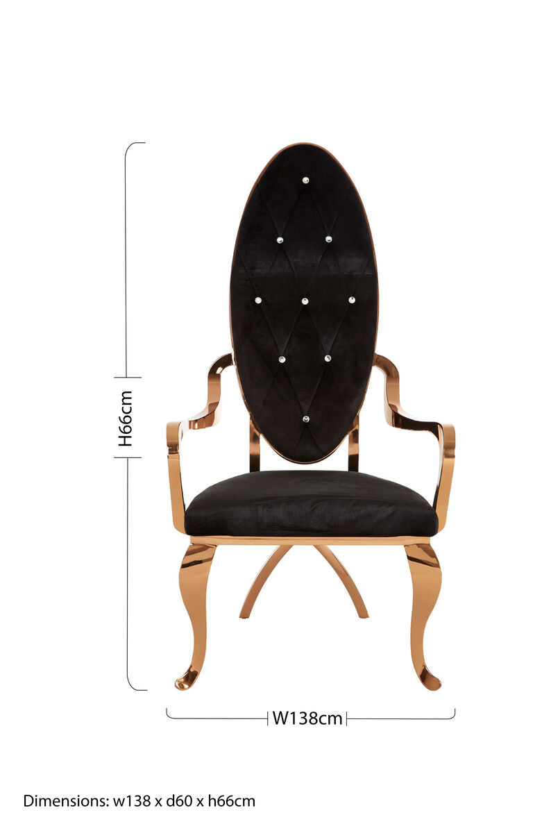 Novara Black Velvet Chair with Button Tufting
