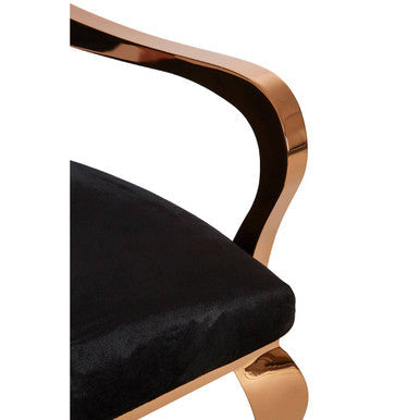 Novara Black Velvet Chair with Button Tufting