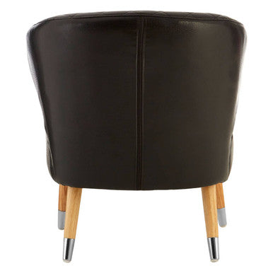 Richy Black Leather Effect Accent Chair with Wingback Design