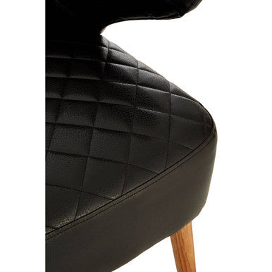 Richy Black Leather Effect Accent Chair with Wingback Design