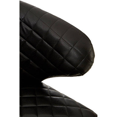 Richy Black Leather Effect Accent Chair with Wingback Design