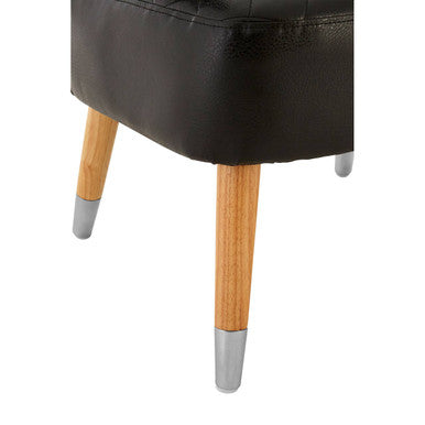 Richy Black Leather Effect Accent Chair with Wingback Design