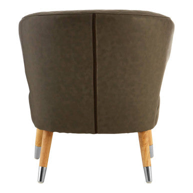 Richy Brown Leather Effect Accent Chair with Wingback Design