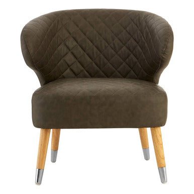 Richy Brown Leather Effect Accent Chair with Wingback Design