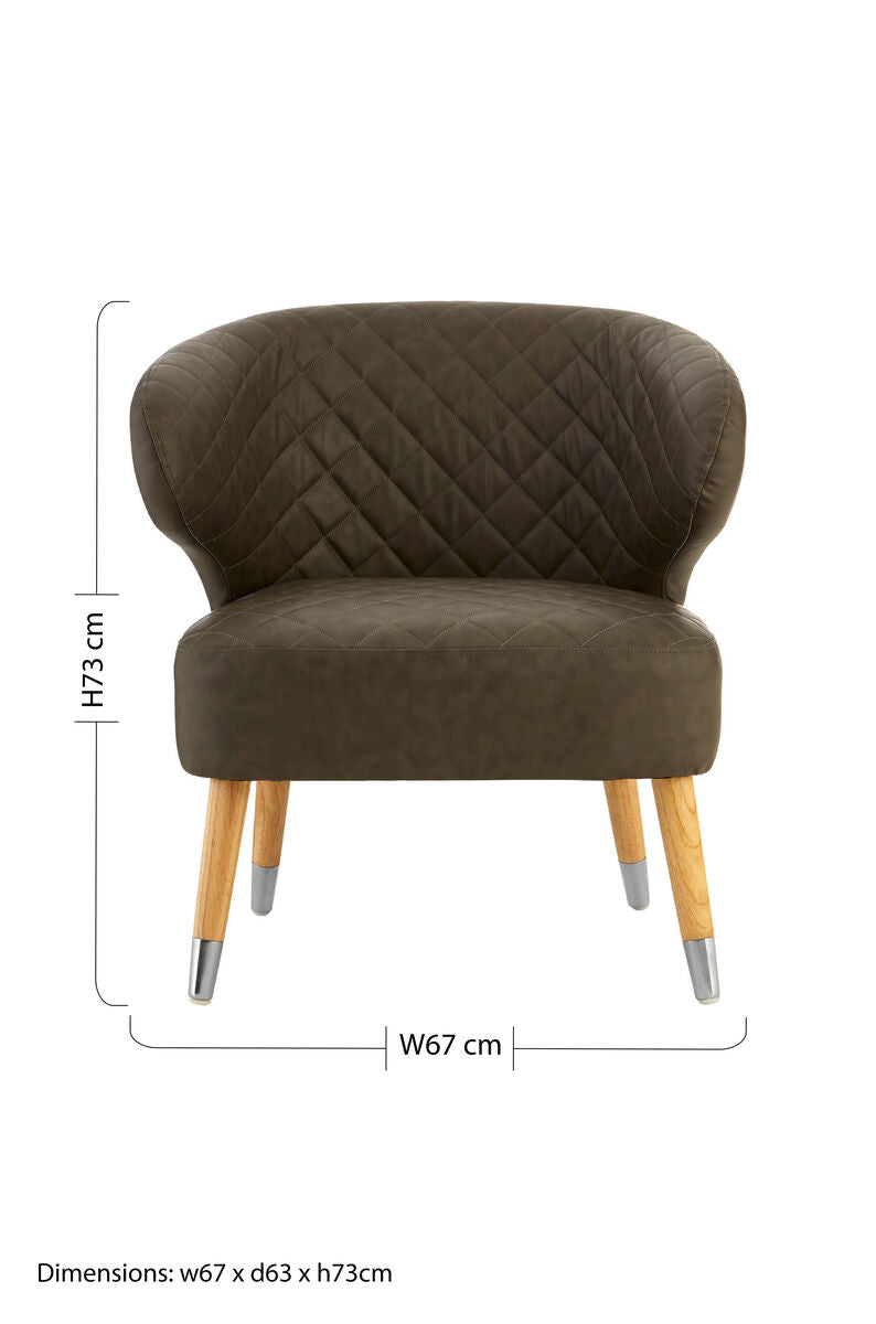 Richy Brown Leather Effect Accent Chair with Wingback Design