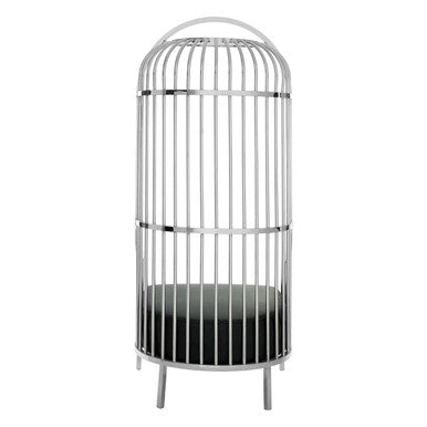 Eliza Silver Metal Dome Cage Chair with Cushion
