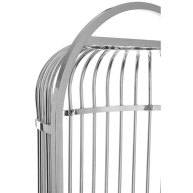 Eliza Silver Metal Dome Cage Chair with Cushion