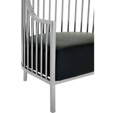 Eliza Silver Metal Dome Cage Chair with Cushion