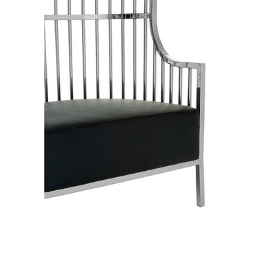 Eliza Silver Metal Dome Cage Chair with Cushion