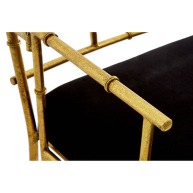 Monroe Gold and Black Velvet Accent Chair