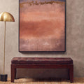 Inca Antique Brown Genuine Leather Bench with Stitched Detail