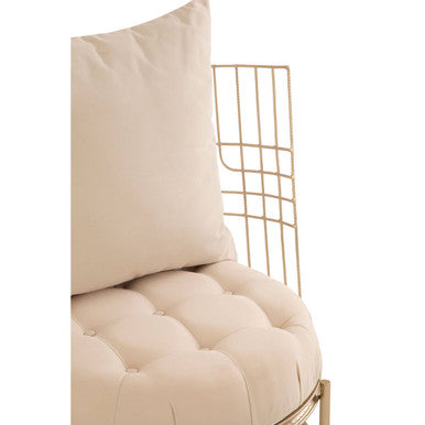 Mantis Champagne Gold Finish Wheel Design Chair