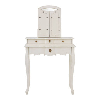 White Dressing Table with Adjustable Mirror, Loire