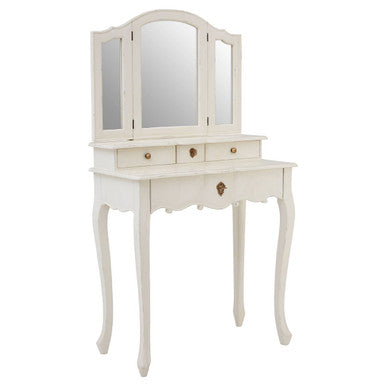 White Dressing Table with Adjustable Mirror, Loire