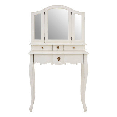 White Dressing Table with Adjustable Mirror, Loire