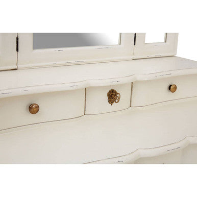 White Dressing Table with Adjustable Mirror, Loire