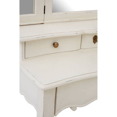 White Dressing Table with Adjustable Mirror, Loire
