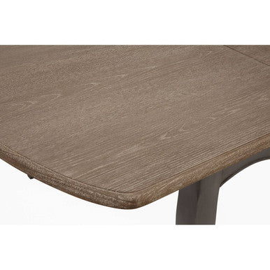 Dark Grey Bayur Wood Dining Table with Natural Wood Top, Loire