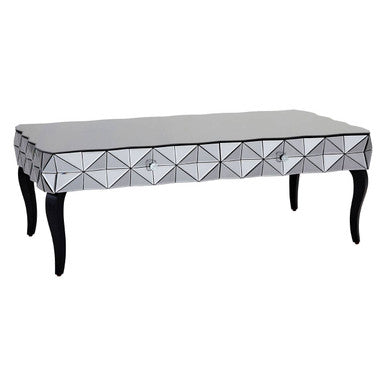 Silve Rectangular Coffee Table with Smoked Glass Detail, Soho