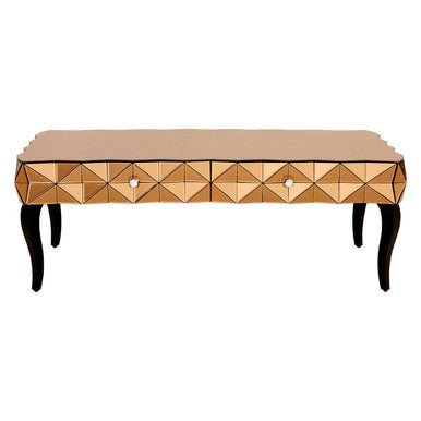 Geometric Coffee Table with 3D Glass Detail with Black and Copper Finish, Soho