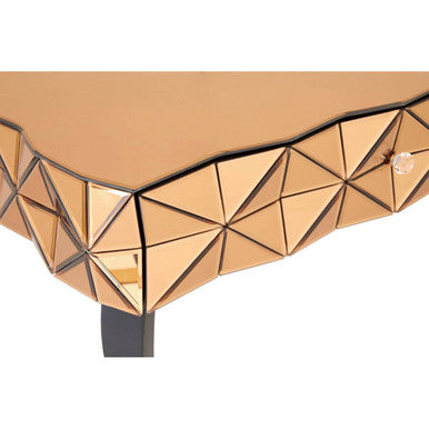 Geometric Coffee Table with 3D Glass Detail with Black and Copper Finish, Soho