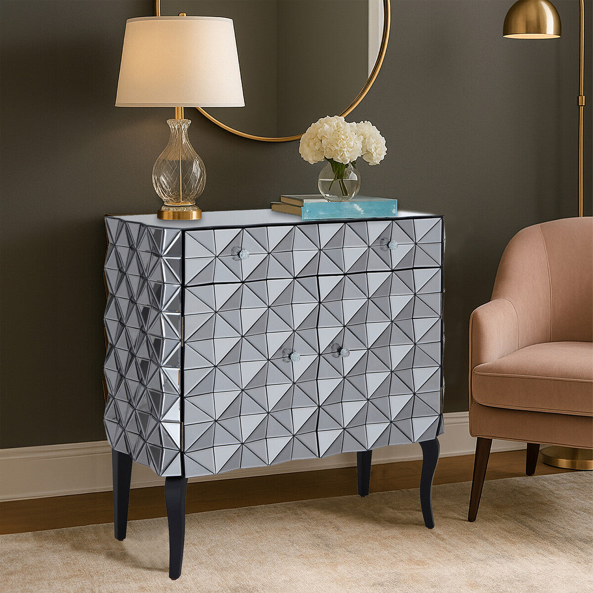 Soho 2 Door Silver Finish Sideboard