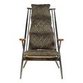 Hoxton Grey Quilted Leather Cocktail Chair with Ash Wood Armrests