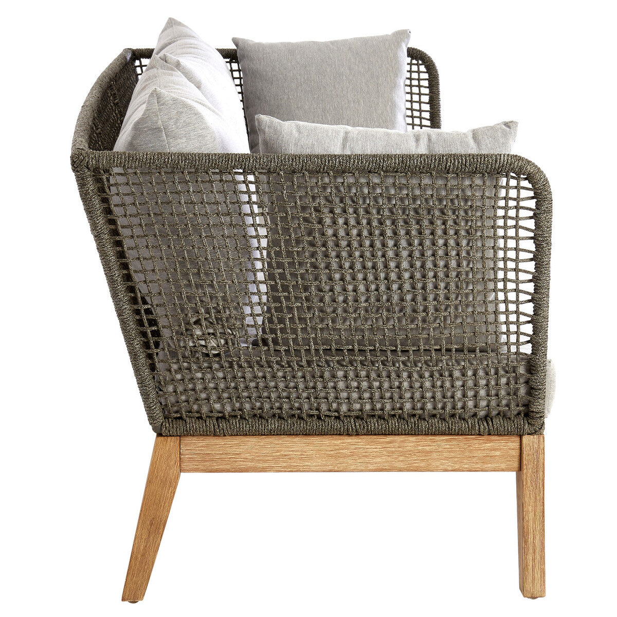 Opus Grey Woven Rope 3 Seater Sofa with Cushions