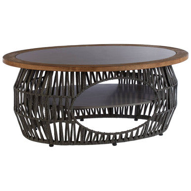 Opus Grey Woven Rope and Stone Coffee Table
