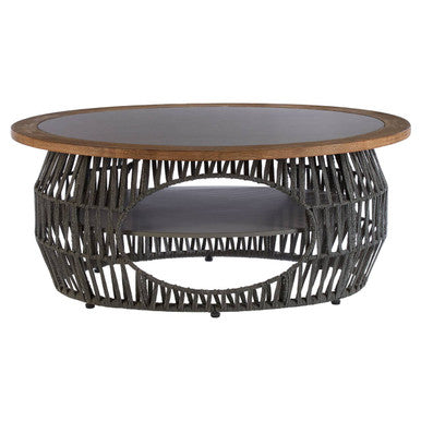 Opus Grey Woven Rope and Stone Coffee Table