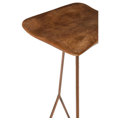 Nandri Acacia Wood and Antique Copper Finish Bar Stool