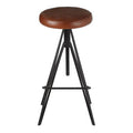 Nandri Brown Genuine Leather Stool with Smooth Finish