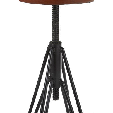 Nandri Brown Genuine Leather Stool with Smooth Finish