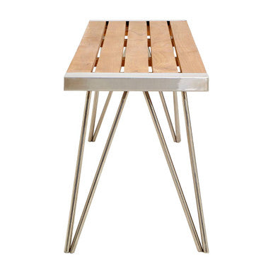 Nandri Slatted Teak Wood Bench