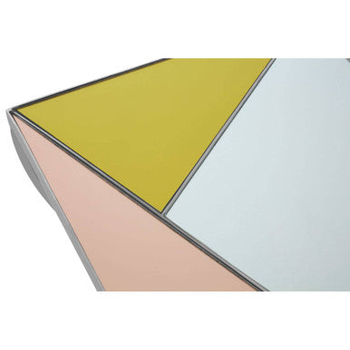 Square Side Table with Pastel Top and Silver Frame, Arbus