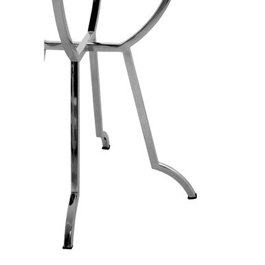 Round Side Table with Pastel Top and Silver Frame, Arbus
