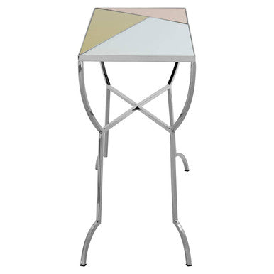 Console Table with Pastel Top and Silver Frame, Arbus