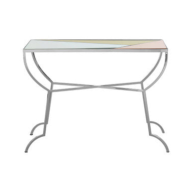 Console Table with Pastel Top and Silver Frame, Arbus