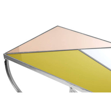 Console Table with Pastel Top and Silver Frame, Arbus