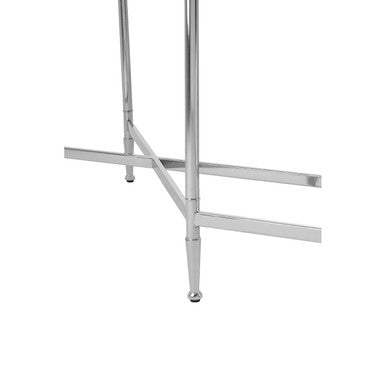 Mirrored Glass Console Table with Silver Cross Frame, Zach