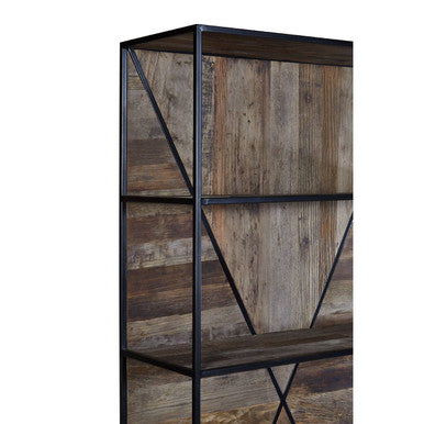 Midas 5 Tier Recycled Elm Wood Shelf Unit