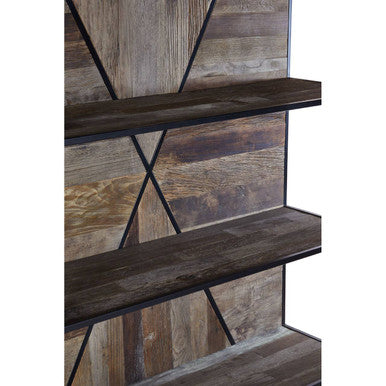 Midas 5 Tier Recycled Elm Wood Shelf Unit